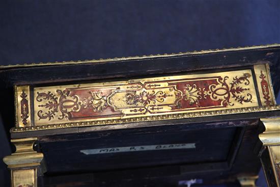 A Louis XIV boullework occasional table, W.1ft 7.5in D.1ft 2in. H. 2ft 3in.